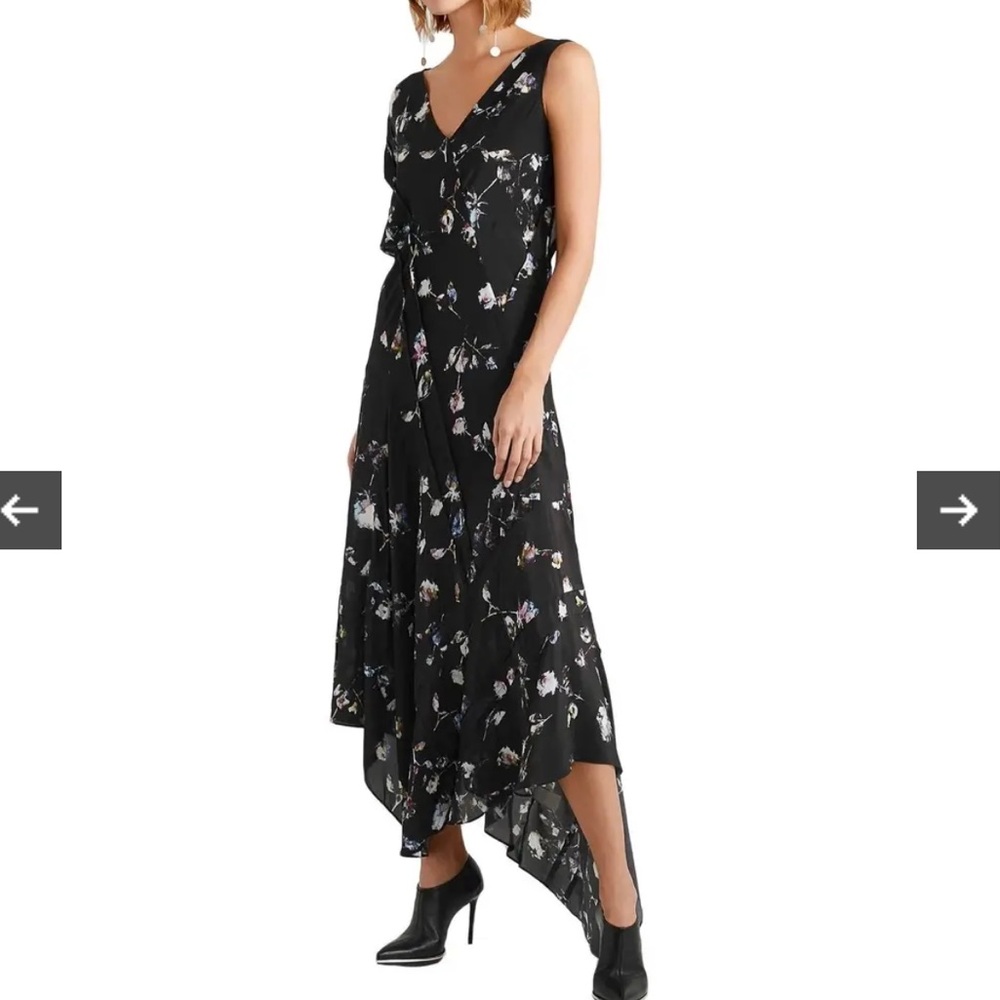 Preen Line Asymmetrical Floral Midi Dress